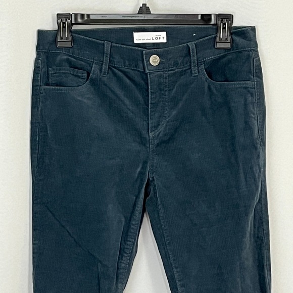 LOFT Modern Skinny Corduroy Pants Teal Women's Size 4 Elfcore Forest CottageCore - Picture 11 of 14